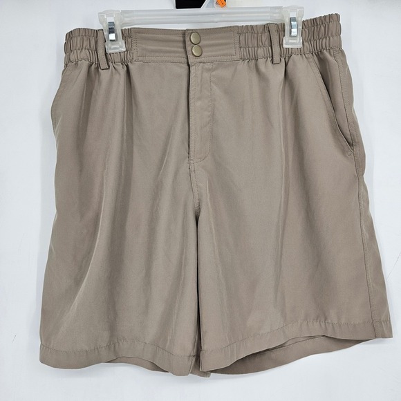 Burlebo Shorts Mens Large Tan Everyday Athletic Performance Gym Casual - Picture 1 of 11